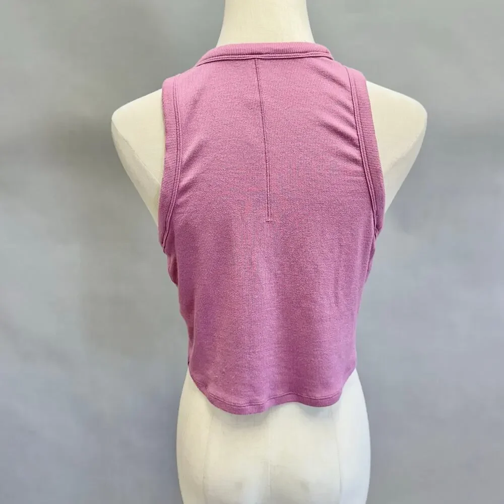 Lululemon Hold Tight Cropped Ribbed‎ Tank Top in Velvet Dust-pink Size 10
